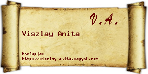 Viszlay Anita névjegykártya