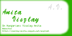 anita viszlay business card